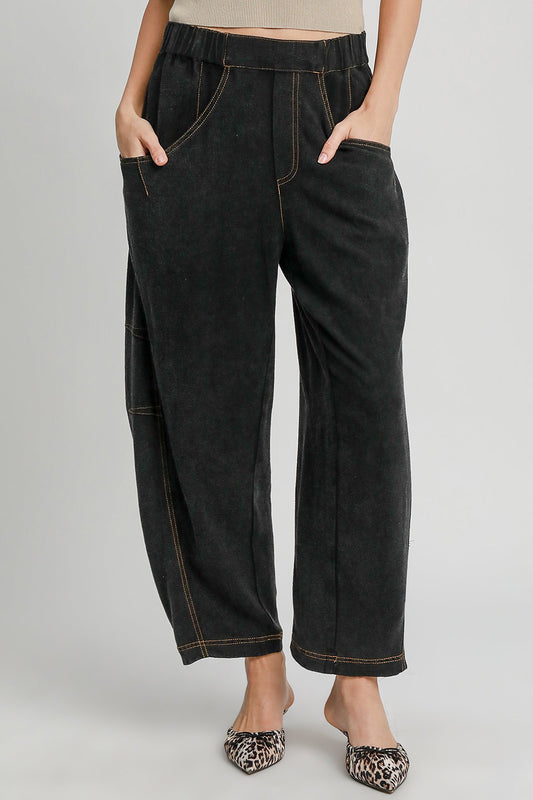 Umgee Elastic Waist Relaxed Fit Pants with Pockets